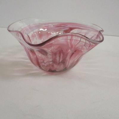 Hand Blown Glass Swirl Bowl #40