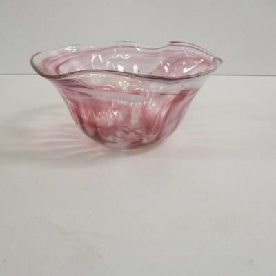 Hand Blown Glass Swirl Bowl #40