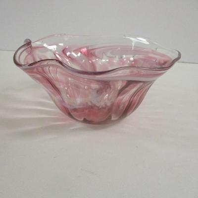 Hand Blown Glass Swirl Bowl #40