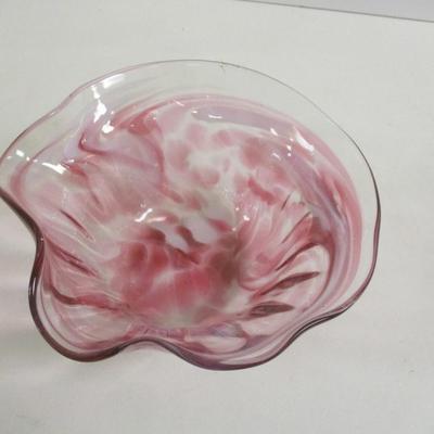 Hand Blown Glass Swirl Bowl #40