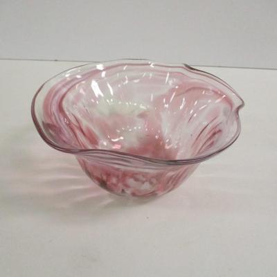 Hand Blown Glass Swirl Bowl #40