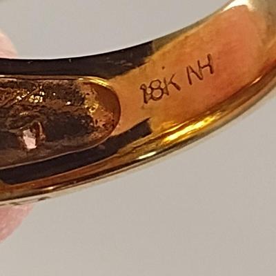 18 Karat Yellow Gold and Diamond Ring- Size 6- Approx Weight 11.0 Grams (#32)