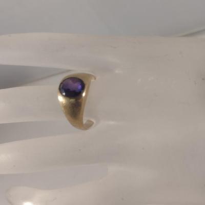 Men's 10 Karat Yellow Gold and Gemstone Ring- Size 9 1/2- Approx Weight 8.1 Grams (#34)