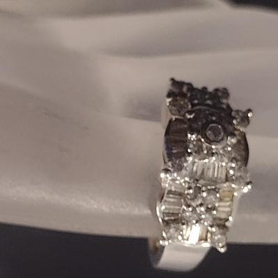 14 Karat White Gold and Diamond Ring- Size 4- Approx Weight 8.3 Grams (#36)