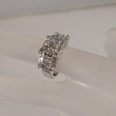 14 Karat White Gold and Diamond Ring- Size 4- Approx Weight 8.3 Grams (#36)