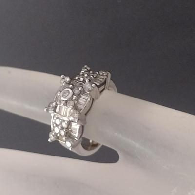 14 Karat White Gold and Diamond Ring- Size 4- Approx Weight 8.3 Grams (#36)