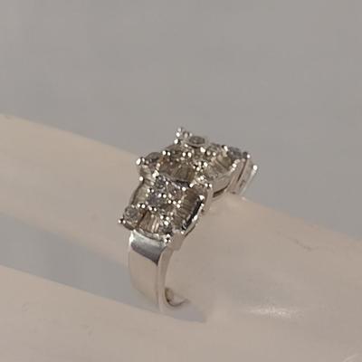 14 Karat White Gold and Diamond Ring- Size 4- Approx Weight 8.3 Grams (#36)