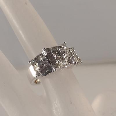 14 Karat White Gold and Diamond Ring- Size 4- Approx Weight 8.3 Grams (#36)