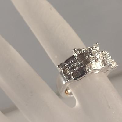 14 Karat White Gold and Diamond Ring- Size 4- Approx Weight 8.3 Grams (#36)