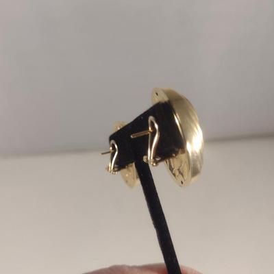 14 Karat Yellow Gold Post Earrings- Approx Weight 6.7 Grams (#39)