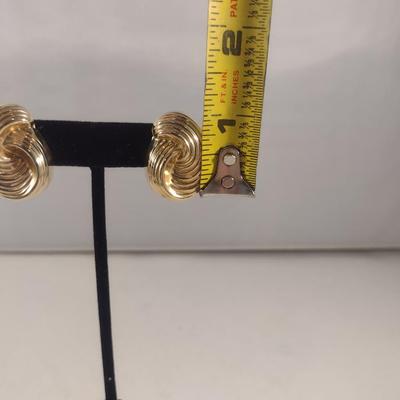 14 Karat Yellow Gold Post Earrings- Approx Weight 6.7 Grams (#39)