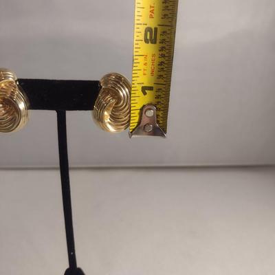 14 Karat Yellow Gold Post Earrings- Approx Weight 6.7 Grams (#39)