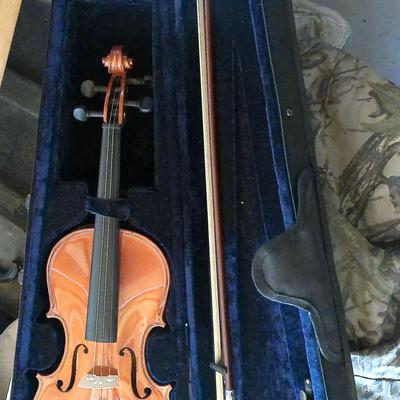 Violin with bow and case