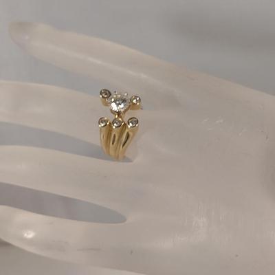10 Karat Yellow Gold Ring with Moissanite- Size 6 1/4- Approx Weight 8.1 Grams (#38)