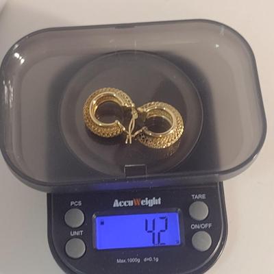 14 Karat Yellow Gold Post Earrings- Approx Weight 4.2 Grams (#40)