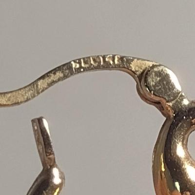 Two Pairs of 14 Karat Yellow Gold Post Earrings- Approx Weight 4.7 Grams (#41)