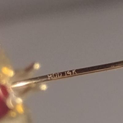 Two Pairs of 14 Karat Yellow Gold Post Earrings- Approx Weight 4.7 Grams (#41)