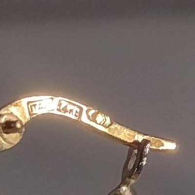 Two Pairs of 14 Karat Yellow Gold Post Earrings- Approx Weight 7.9 Grams (#42)