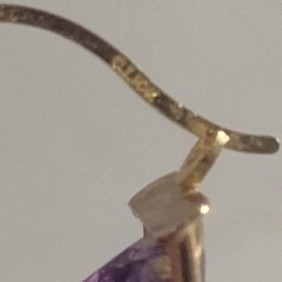 Two Pairs of 10 Karat Yellow Gold and Gemstone Post Earrings- Approx Weight 6.1 Grams (#43)