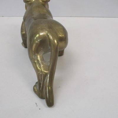Vintage Solid Brass Hollywood Regency Or Art Deco Style Roaring Tiger