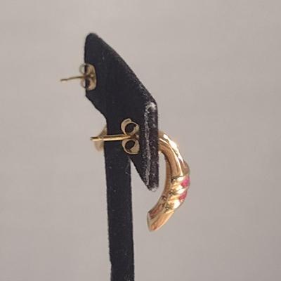 Pair of 10 Karat Yellow Gold and Gemstone Post Earrings- Approx Weight 3.8 Grams (#44)