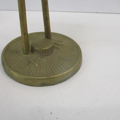 Pair Of Brass Birds Heron Cranes 11 1/2" Tall