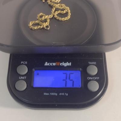 18 Karat Yellow Gold Bracelet- 7" Long- Approx Weight 3.5 Grams (#45)