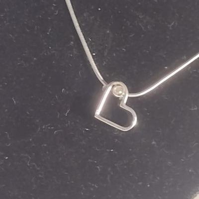 14 Karat White Gold Necklace with Pendant- Approx 6.5 Grams Total Weight (#47)