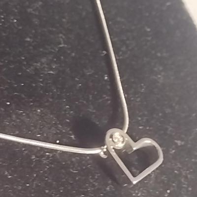 14 Karat White Gold Necklace with Pendant- Approx 6.5 Grams Total Weight (#47)