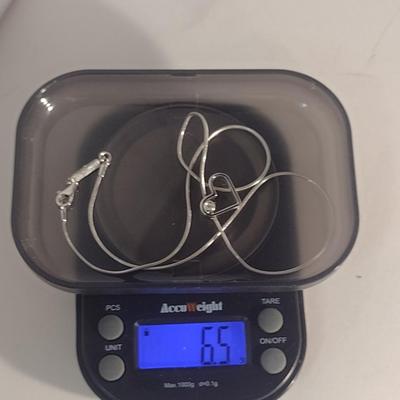 14 Karat White Gold Necklace with Pendant- Approx 6.5 Grams Total Weight (#47)
