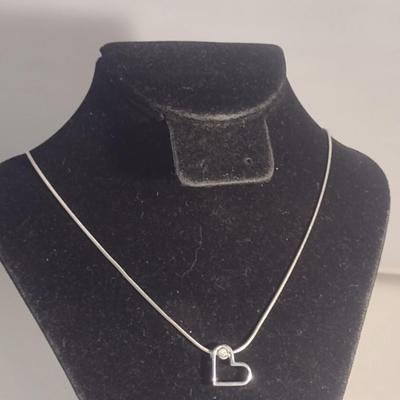 14 Karat White Gold Necklace with Pendant- Approx 6.5 Grams Total Weight (#47)