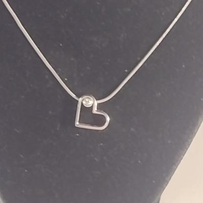 14 Karat White Gold Necklace with Pendant- Approx 6.5 Grams Total Weight (#47)