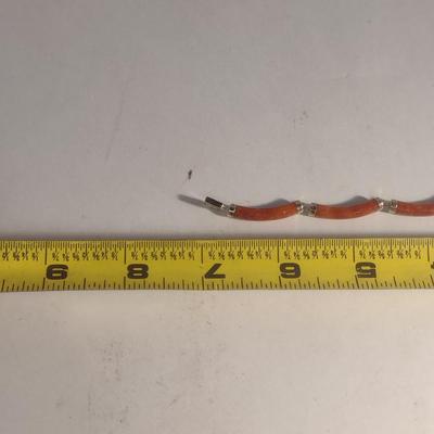 14 Karat Yellow Gold and Stone Bracelet- Approx 7" Long (#48)