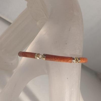 14 Karat Yellow Gold and Stone Bracelet- Approx 7" Long (#48)