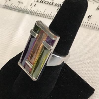 Stained Window pain Large Statement Ring