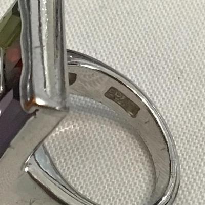 Stained Window pain Large Statement Ring