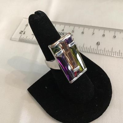 Stained Window pain Large Statement Ring