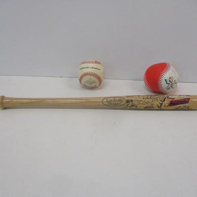 Louisville Slugger Asheville Tourists Baseball Bat Signed & Signed Baseball