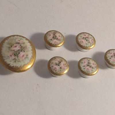 Collection of Vintage Hand Painted Porcelain Buttons (#49)