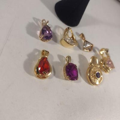 Collection of Gold Tone Sterling 925 Jewelry- Pendants and Earrings (#51)