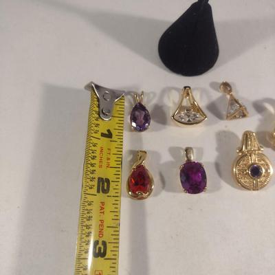 Collection of Gold Tone Sterling 925 Jewelry- Pendants and Earrings (#51)