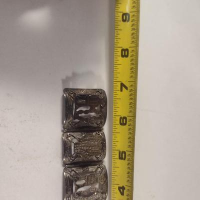 Wide Sterling Silver Bracelet- 6 3/4" Long- Approx Total Weight 49.6 Grams (#52)