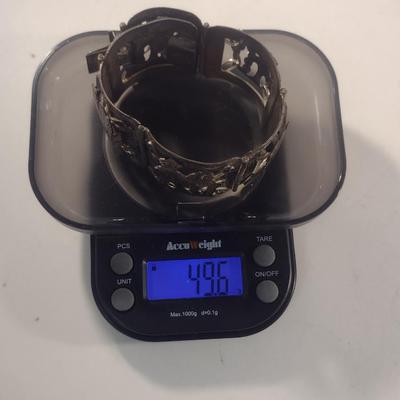 Wide Sterling Silver Bracelet- 6 3/4" Long- Approx Total Weight 49.6 Grams (#52)