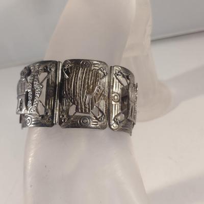 Wide Sterling Silver Bracelet- 6 3/4" Long- Approx Total Weight 49.6 Grams (#52)