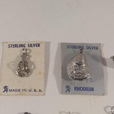 Sterling Silver Charms/Pendants and Diminutive Unicorn Figurine (#54)