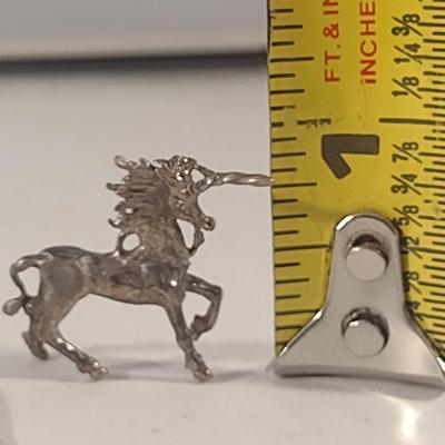 Sterling Silver Charms/Pendants and Diminutive Unicorn Figurine (#54)
