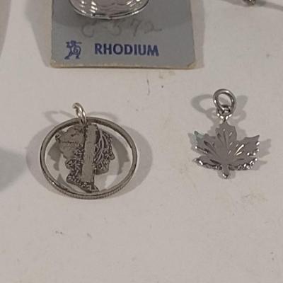 Sterling Silver Charms/Pendants and Diminutive Unicorn Figurine (#54)
