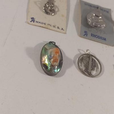Sterling Silver Charms/Pendants and Diminutive Unicorn Figurine (#54)