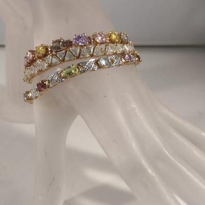 Collection of Gold Tone Sterling 925 Bracelets (#55)