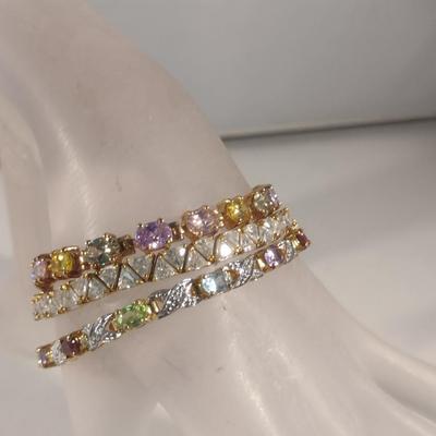 Collection of Gold Tone Sterling 925 Bracelets (#55)